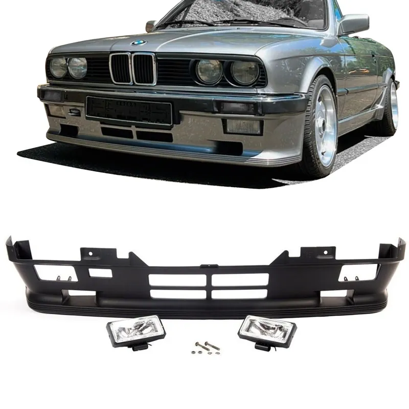 Solange Der Vorrat Reicht DM Exclusiv Sport Front Bumper upper + lower Part fits on BMW E30 Facelift also M-Tech II Made from Plastic