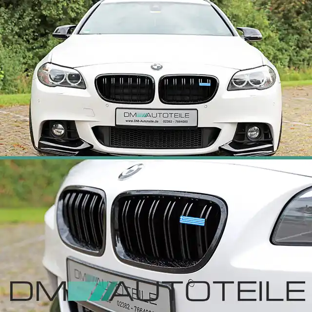 Wunsch Länderflaggen + Emblem Halter für BMW 5er F10 F11 Doppelsteg Kühlergrill Griechenland Rabatt