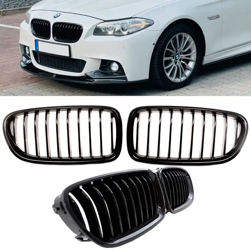 Direkt Vom Hersteller Kühlergrill im Performance LCI Design für BMW 5er F10 / F11 auch für M-Paket / M5 in Schwarz Glanz
