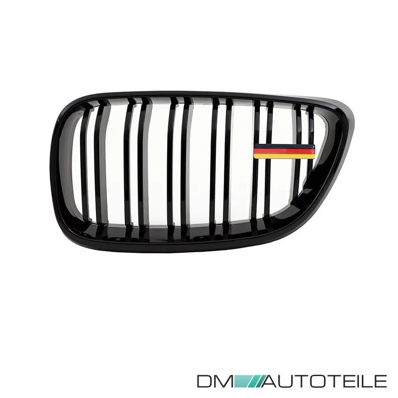 Online Kaufen Wunsch Länderflaggen + Emblem Halter für BMW 2er F22 F23 Doppelsteg Kühlergrill Schwarz Deutschland