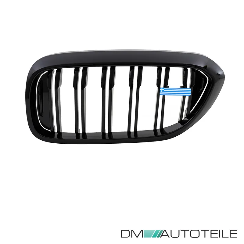 Wunsch Länderflaggen + Emblem Halter für BMW 5er G30 G 31 Doppelsteg Kühlergrill Schwarz Griechenland Neue Kollektion