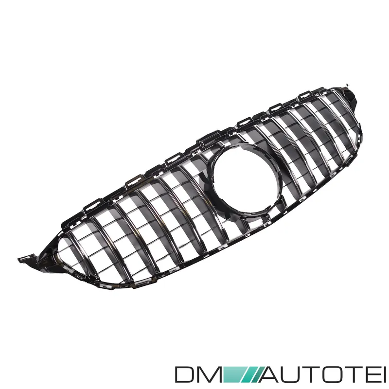 Jetzt Kaufen Sport-Panamericana Kühlergrill für Mercedes W205 / S205 / C205 / A205 Vorfacelift nicht für C63 AMG in Schwarz Glanz / Chrom