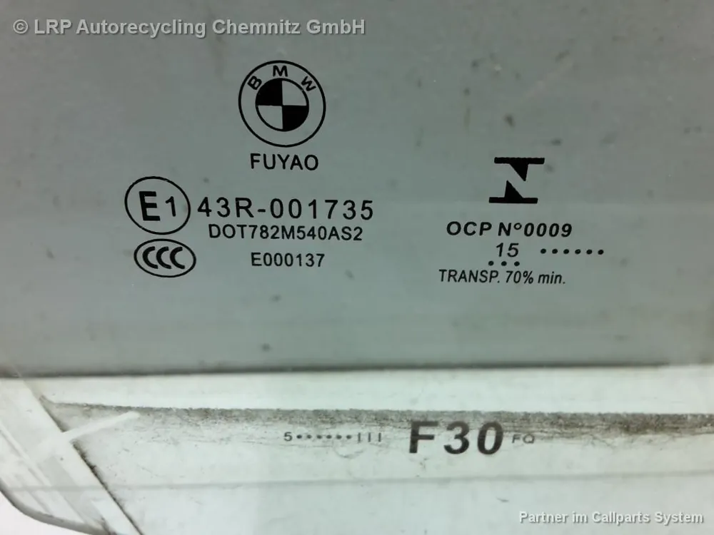Abverkauf Türscheiben, Seitenscheiben gebraucht BMW 3-ER REIHE F30N Baujahr 2015
